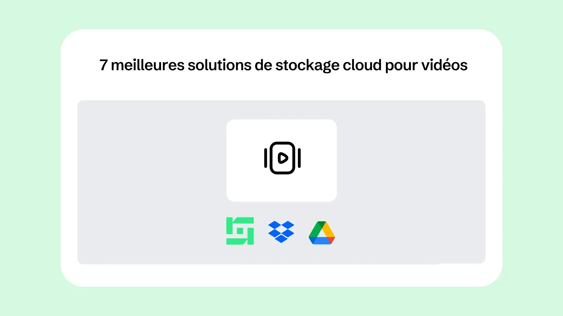 7 meilleures solutions de stockage cloud pour vidéos, avec les logos Drime, Dropbox et Google Drive