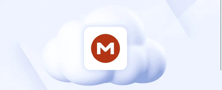 Logo MEGA sur un nuage blanc