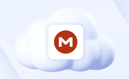 Logo MEGA sur un nuage blanc