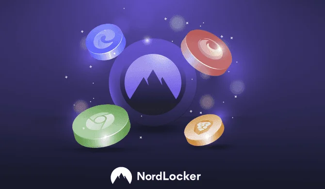 NordLocker logo surrounded by browser icons